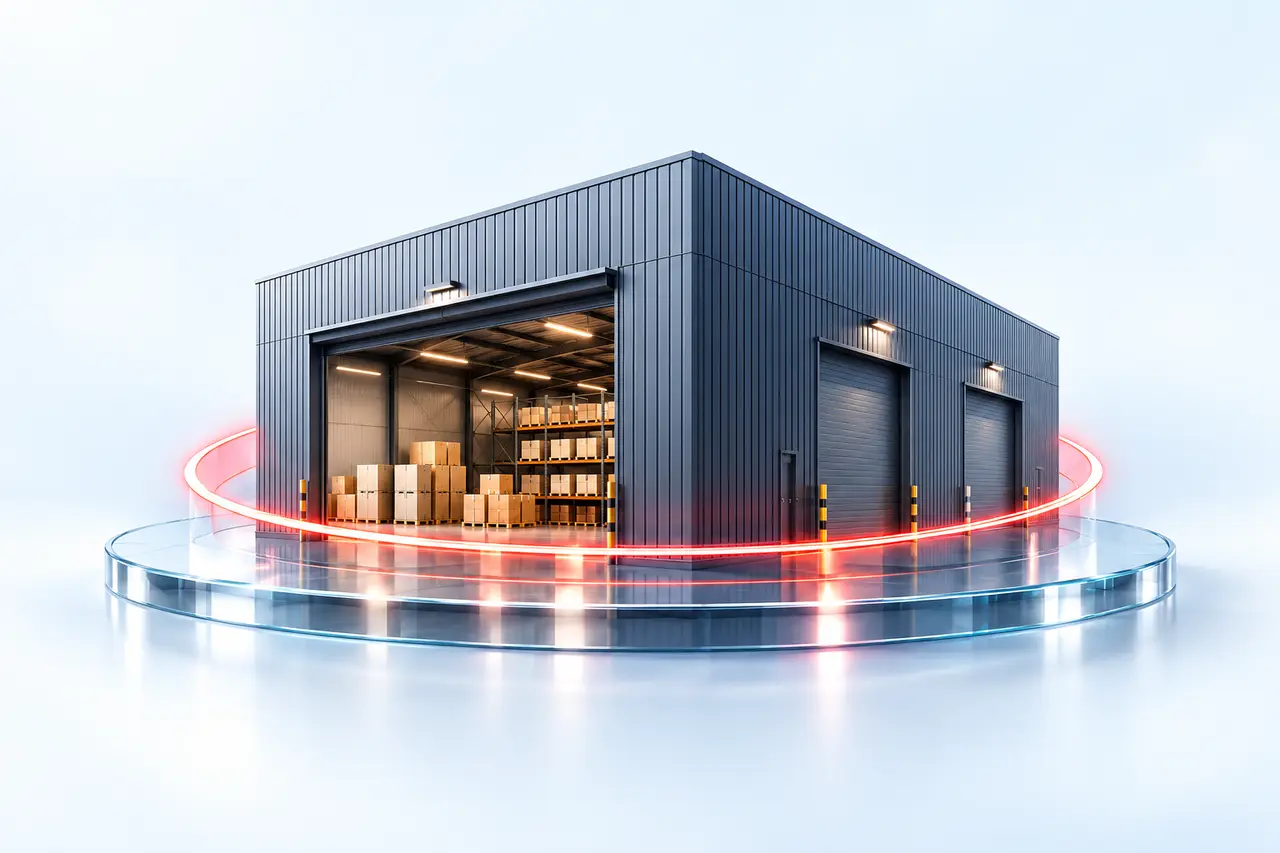 Mô hình 3D nhà xưởng được bảo vệ